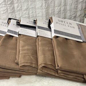 Sheer Panel Pair Crystal Sheer Curtains in Camel